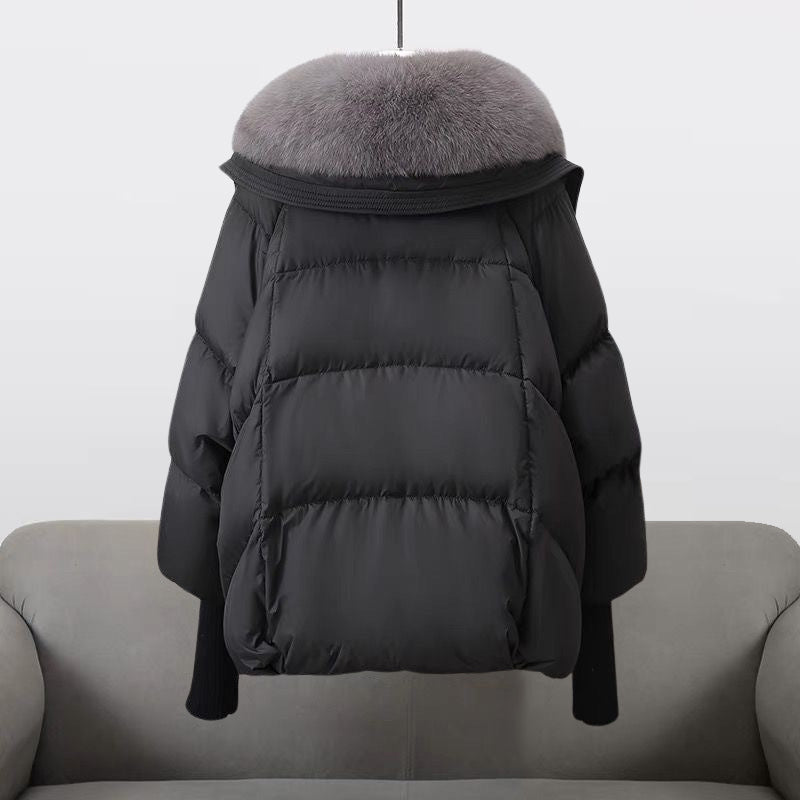 Valentina Womens Long Puffer Jacket with Fur Collar