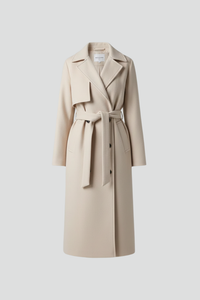 Kayla | Womens Long Belted Coat with Double-Breasted Front | Clean Silhouette | Black, Brown, Camel and More S-2XL