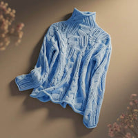 Nora | Womens Hand-Knit Merino Wool Blend Sweater | Intricate Pattern, Machine Washable | Blue, Beige and More XS-XL