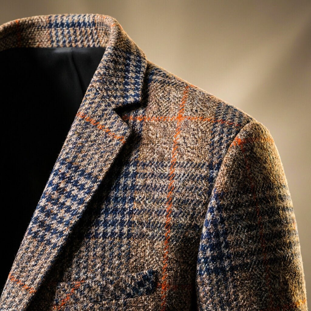 Alexander Mens Houndstooth Wool Blend Blazer
