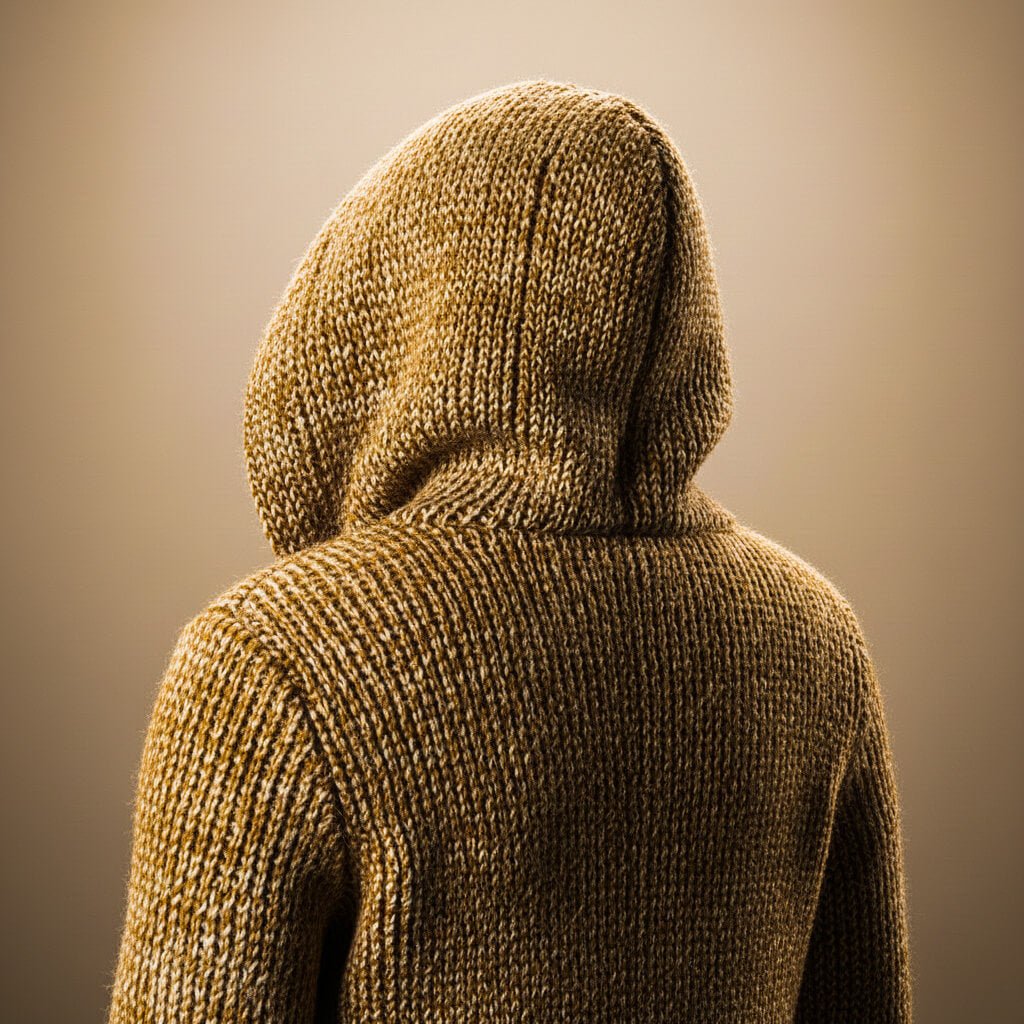 Troy Mens Hooded Wool Blend Knit Cardigan