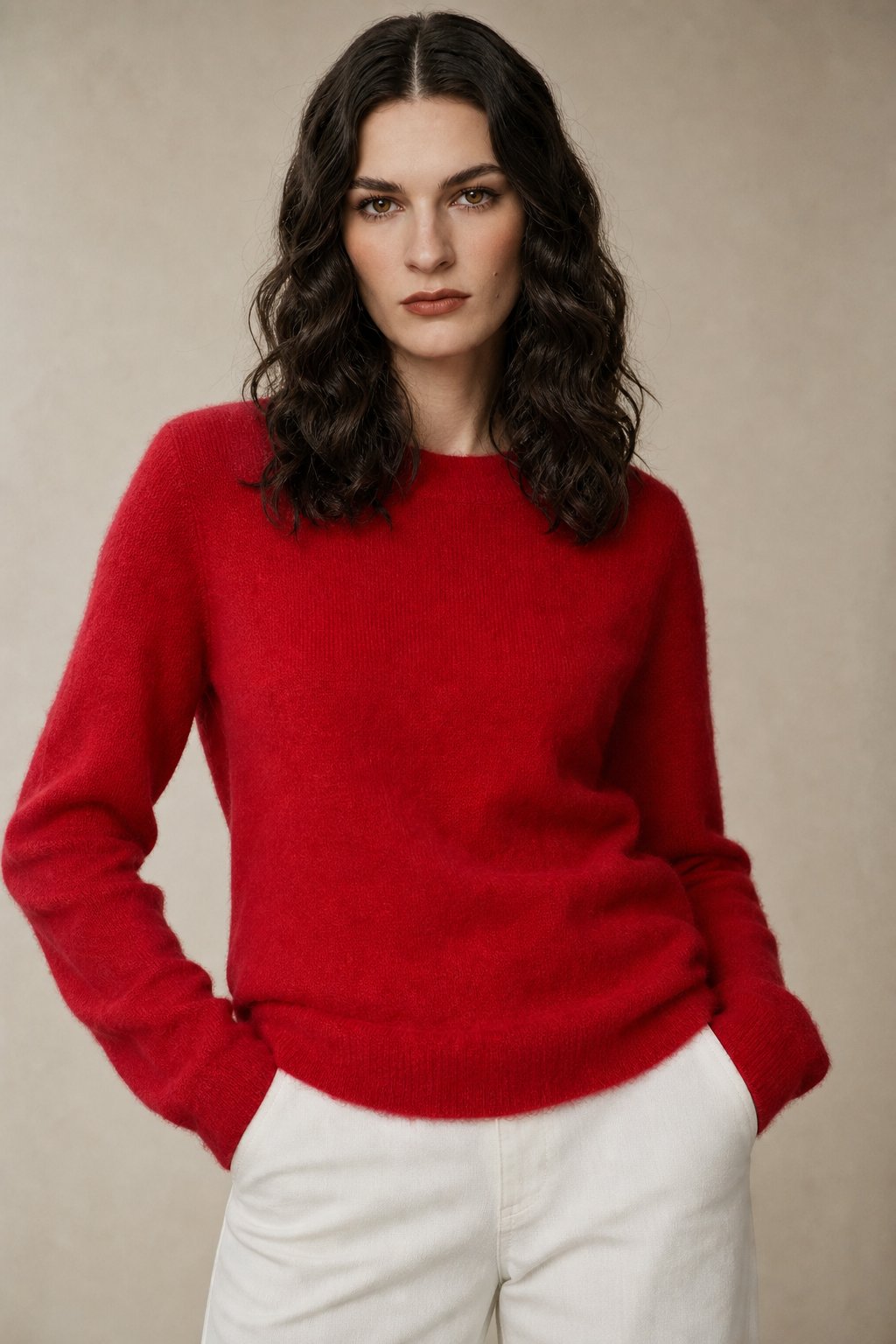 Tanya Womens Crew Neck Knit Sweater