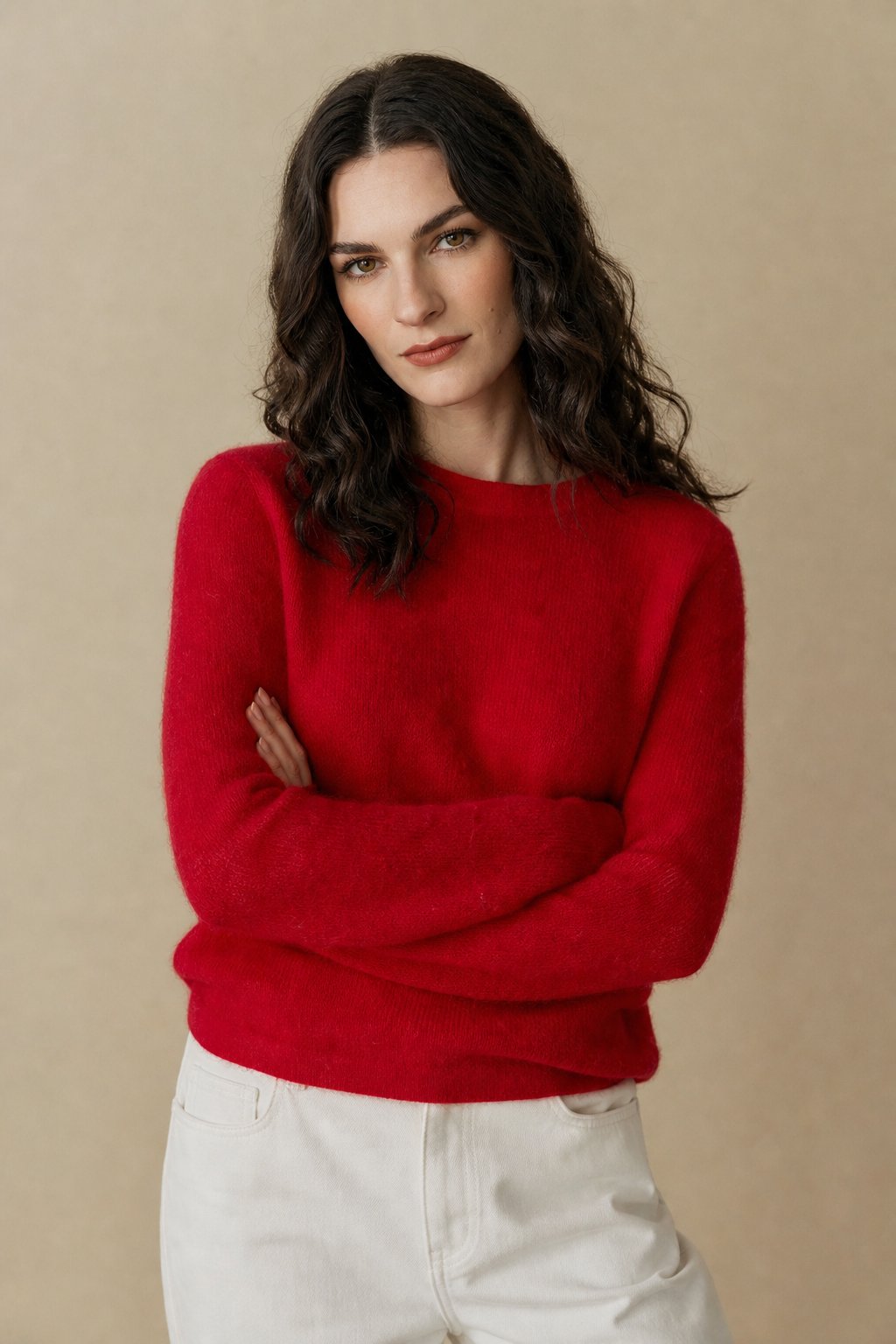 Tanya Womens Crew Neck Knit Sweater