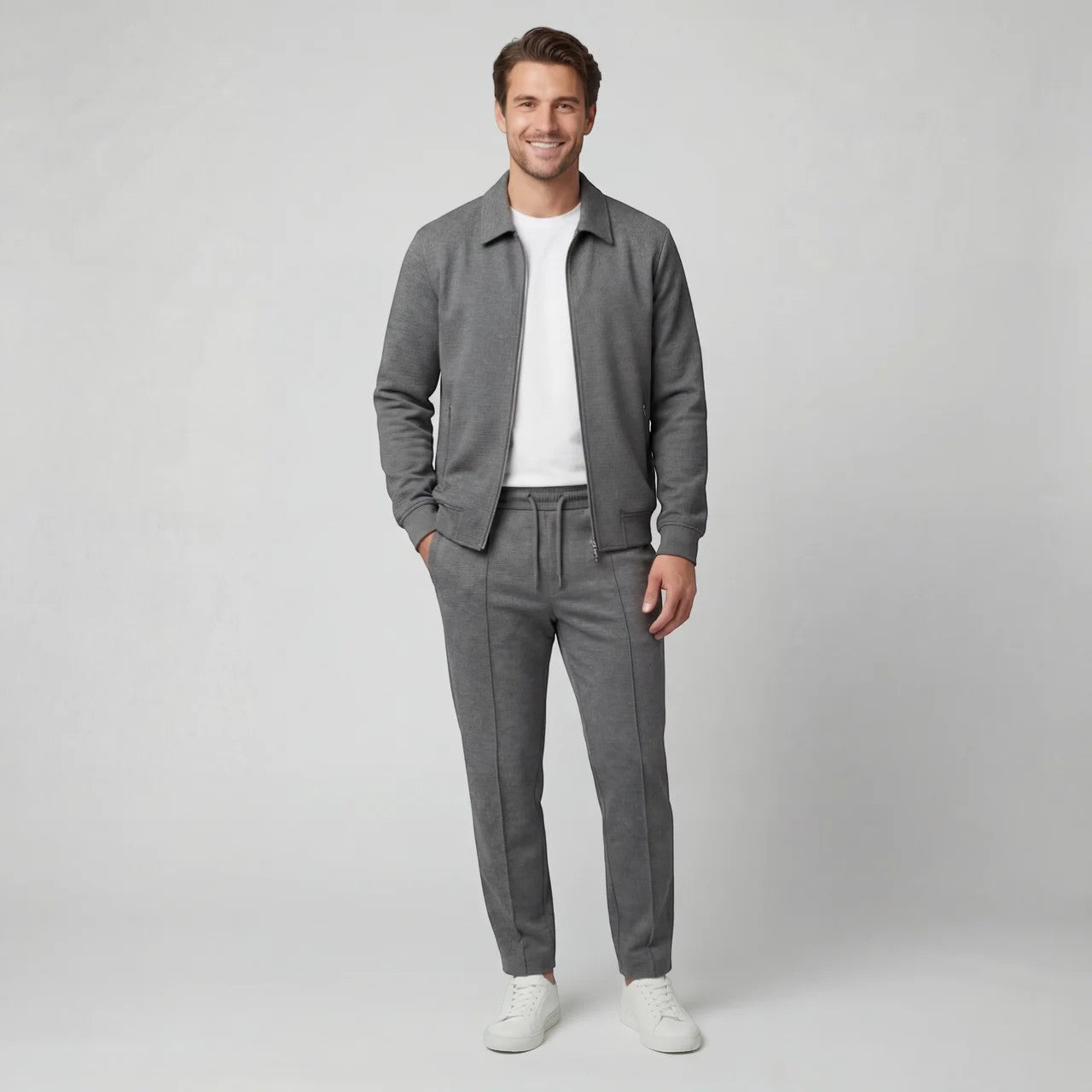 Men's Jacket and Pants Set in Cotton Blend – Slim Fit