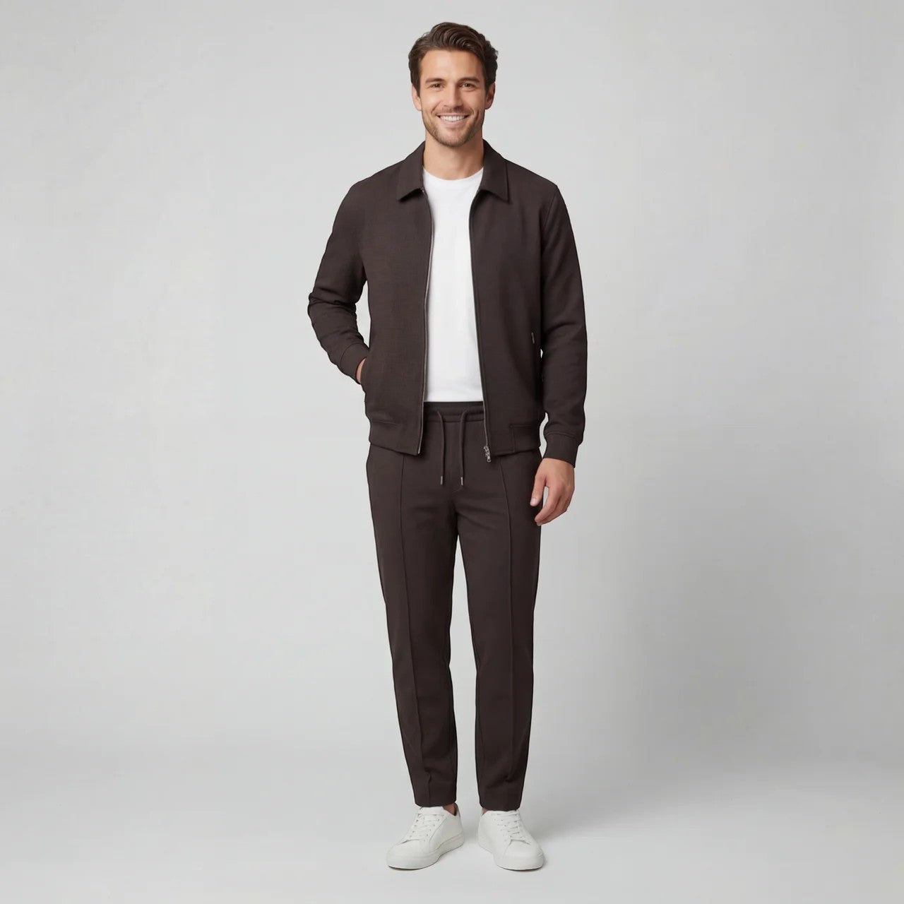 Men's Jacket and Pants Set in Cotton Blend – Slim Fit