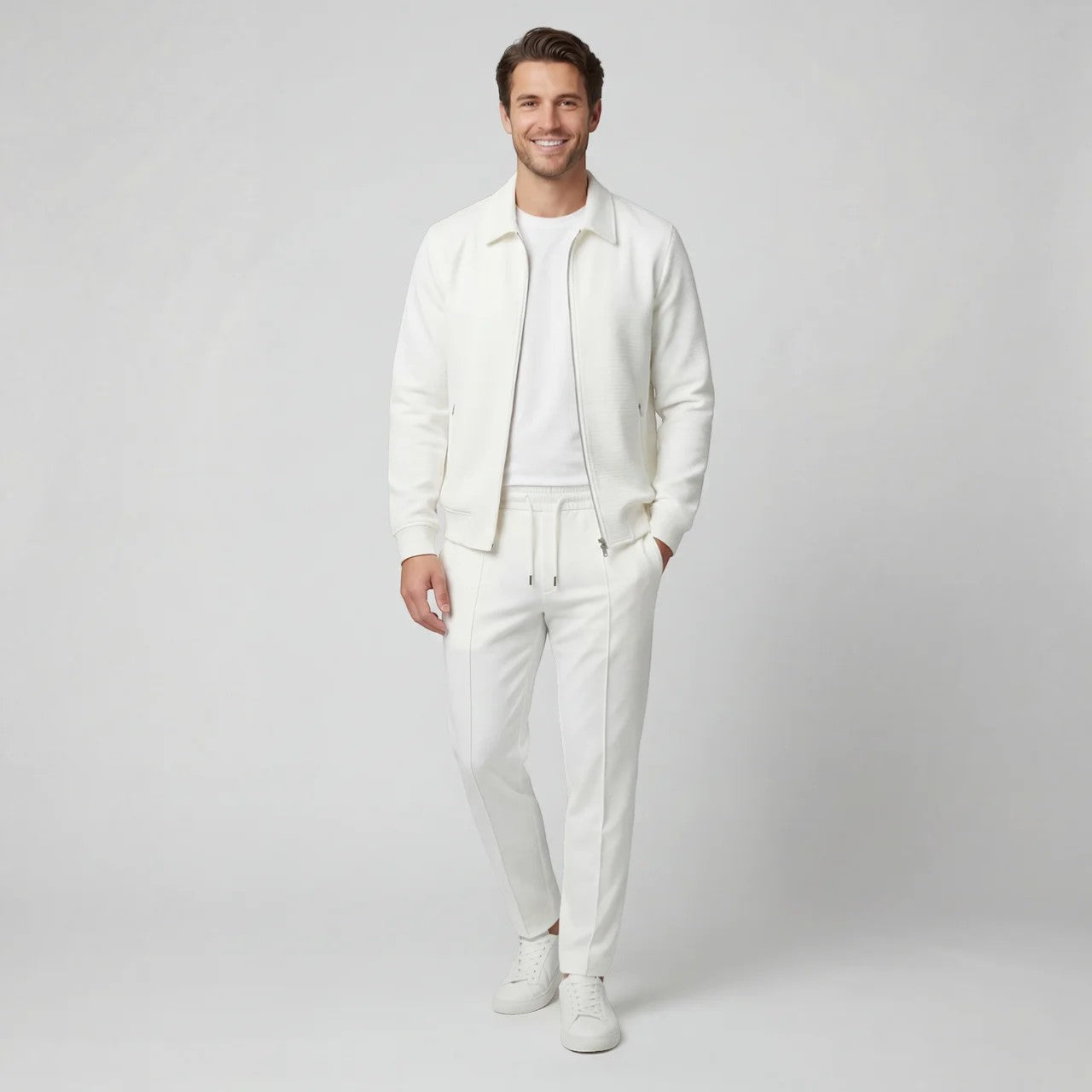 Men's Jacket and Pants Set in Cotton Blend – Slim Fit