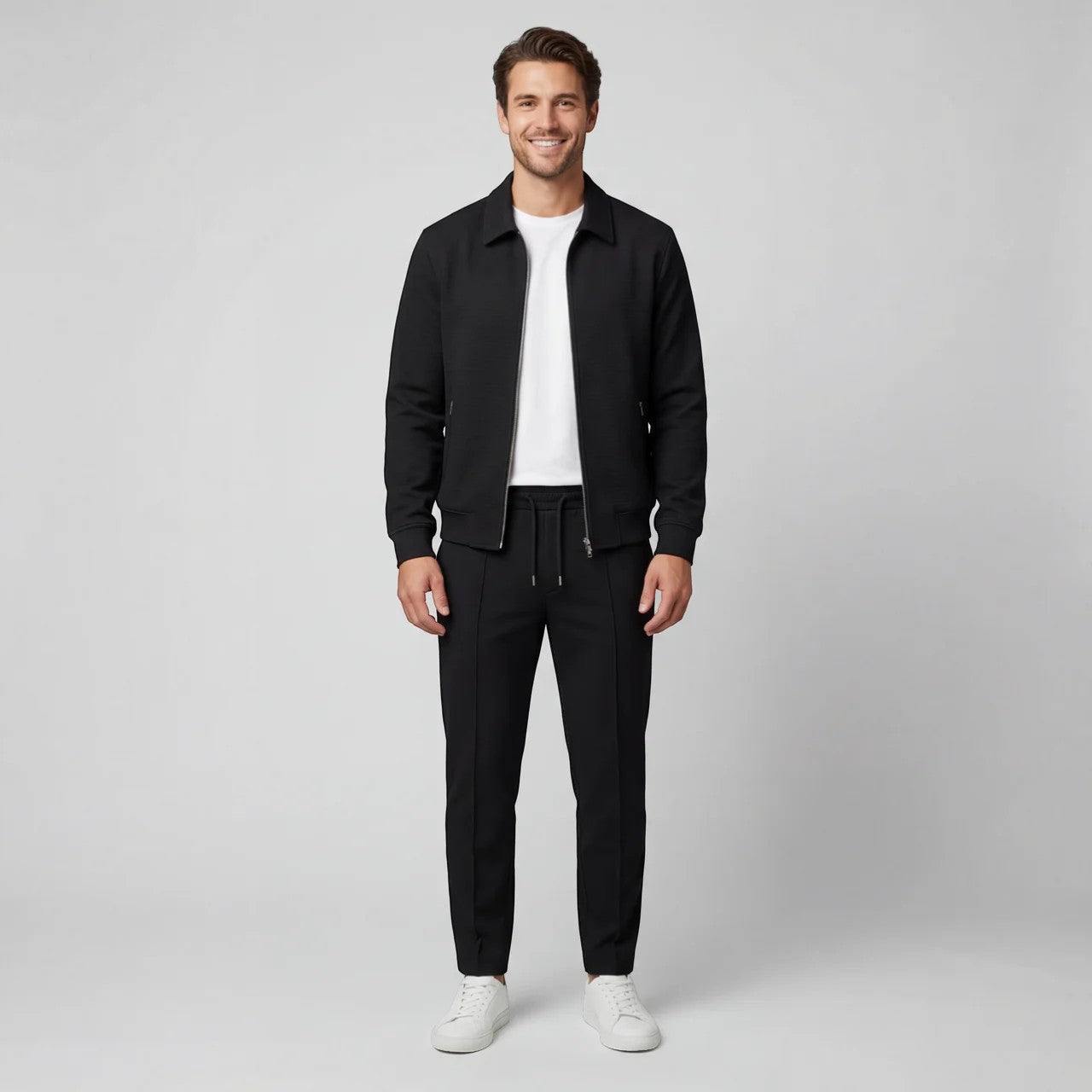 Men's Jacket and Pants Set in Cotton Blend – Slim Fit
