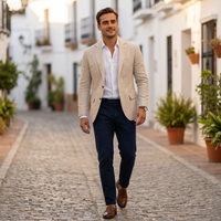 Mark | Mens Smart Casual Blazer with Notched Lapel | Single-Breasted, Tailored, Lightweight | Beige, White, Green S-2XL